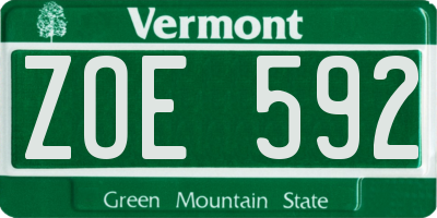 VT license plate ZOE592