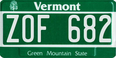 VT license plate ZOF682