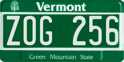 VT license plate ZOG256