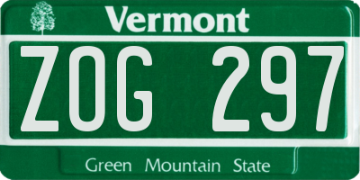 VT license plate ZOG297