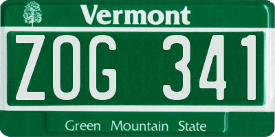 VT license plate ZOG341