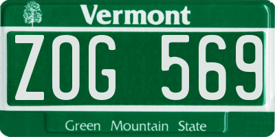 VT license plate ZOG569