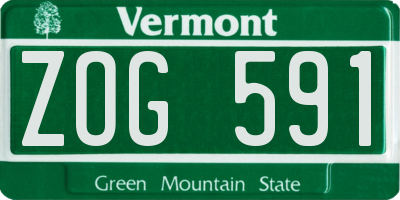 VT license plate ZOG591