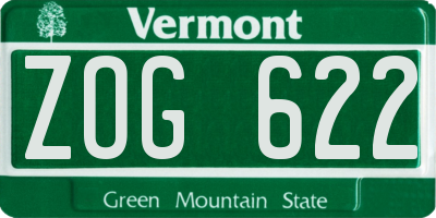 VT license plate ZOG622