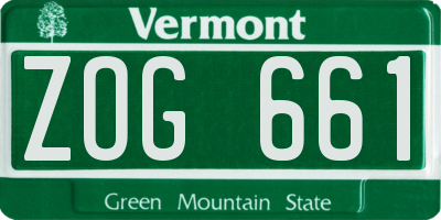 VT license plate ZOG661