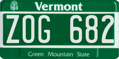 VT license plate ZOG682