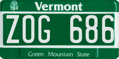 VT license plate ZOG686