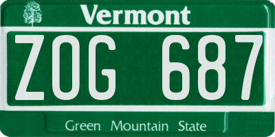 VT license plate ZOG687