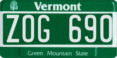VT license plate ZOG690