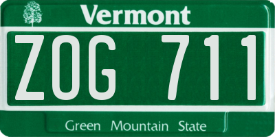 VT license plate ZOG711