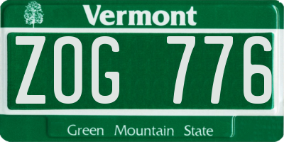 VT license plate ZOG776