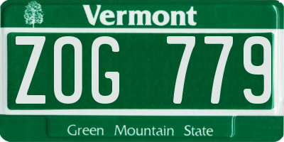 VT license plate ZOG779