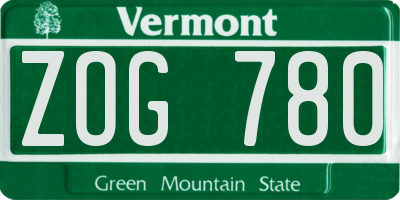 VT license plate ZOG780