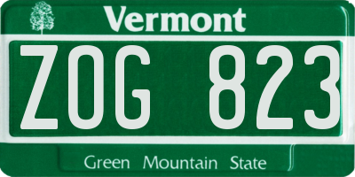 VT license plate ZOG823