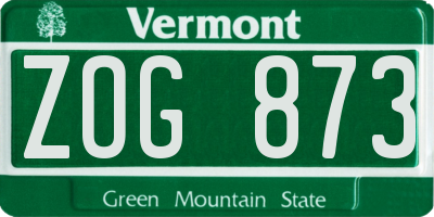 VT license plate ZOG873