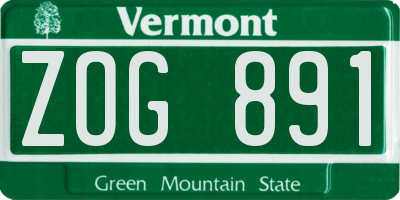 VT license plate ZOG891