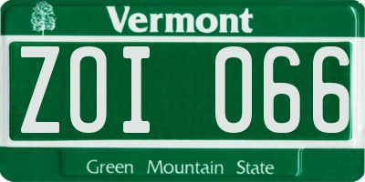 VT license plate ZOI066