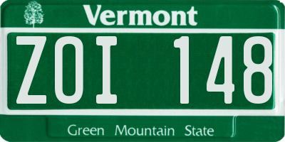 VT license plate ZOI148