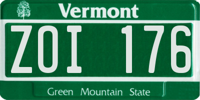 VT license plate ZOI176
