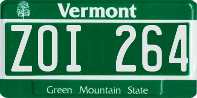 VT license plate ZOI264
