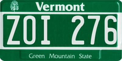 VT license plate ZOI276