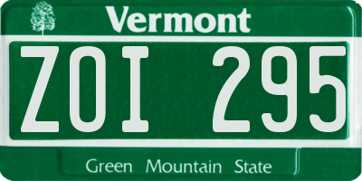 VT license plate ZOI295