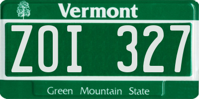 VT license plate ZOI327