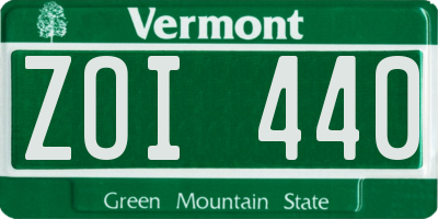 VT license plate ZOI440