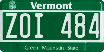VT license plate ZOI484