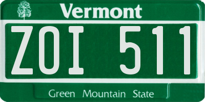 VT license plate ZOI511