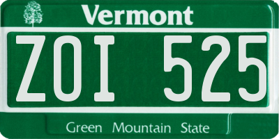 VT license plate ZOI525