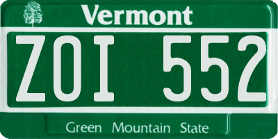 VT license plate ZOI552