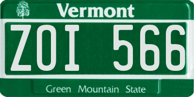 VT license plate ZOI566
