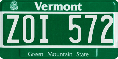 VT license plate ZOI572