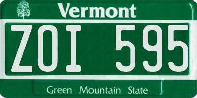 VT license plate ZOI595