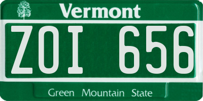 VT license plate ZOI656