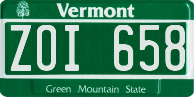 VT license plate ZOI658