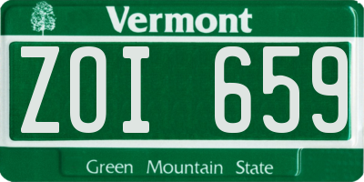 VT license plate ZOI659