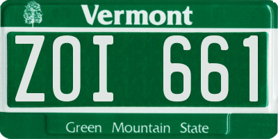VT license plate ZOI661