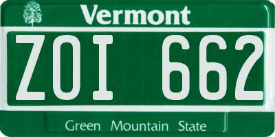 VT license plate ZOI662