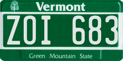 VT license plate ZOI683
