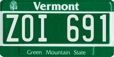 VT license plate ZOI691