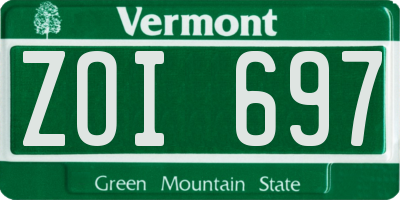 VT license plate ZOI697