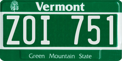 VT license plate ZOI751