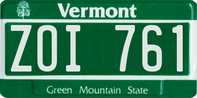 VT license plate ZOI761