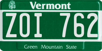 VT license plate ZOI762