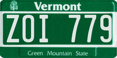 VT license plate ZOI779