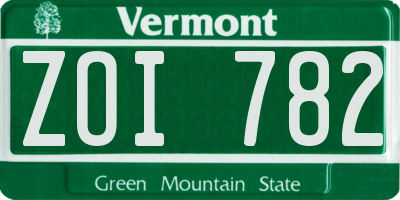 VT license plate ZOI782
