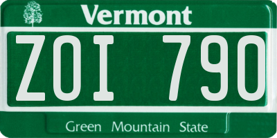 VT license plate ZOI790