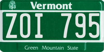 VT license plate ZOI795